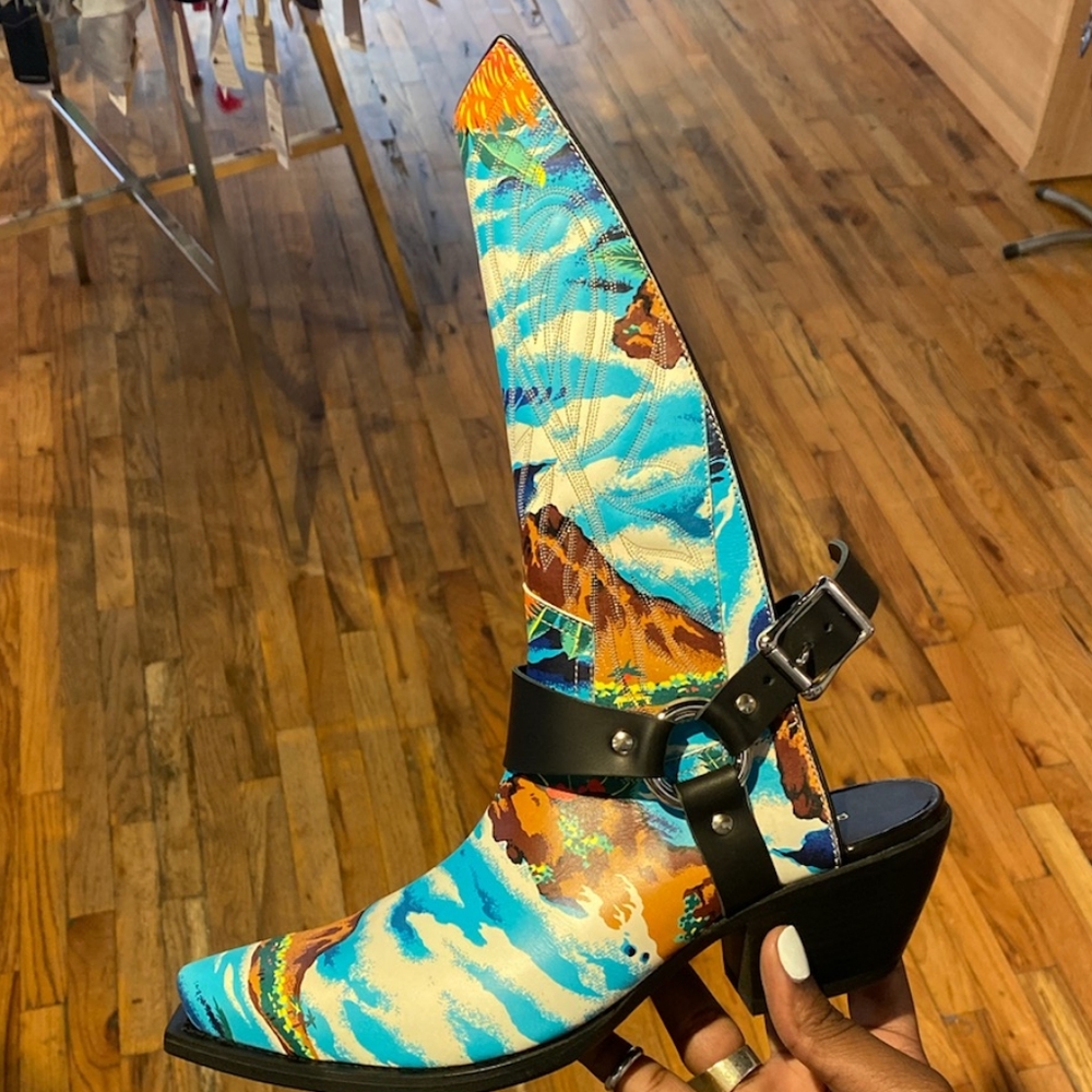 R13 backless cowboy boots